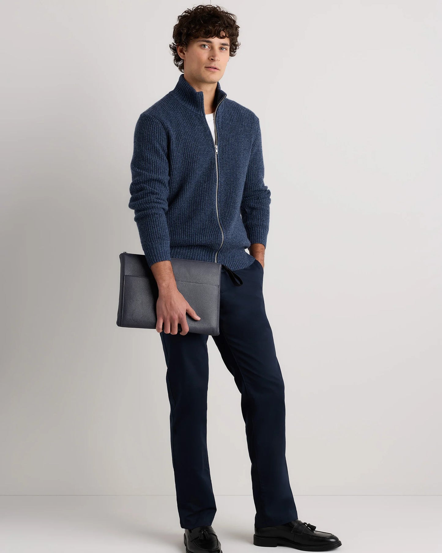 Excursion Italian Leather Tech Folio - 13" Laptop / Dark Navy
