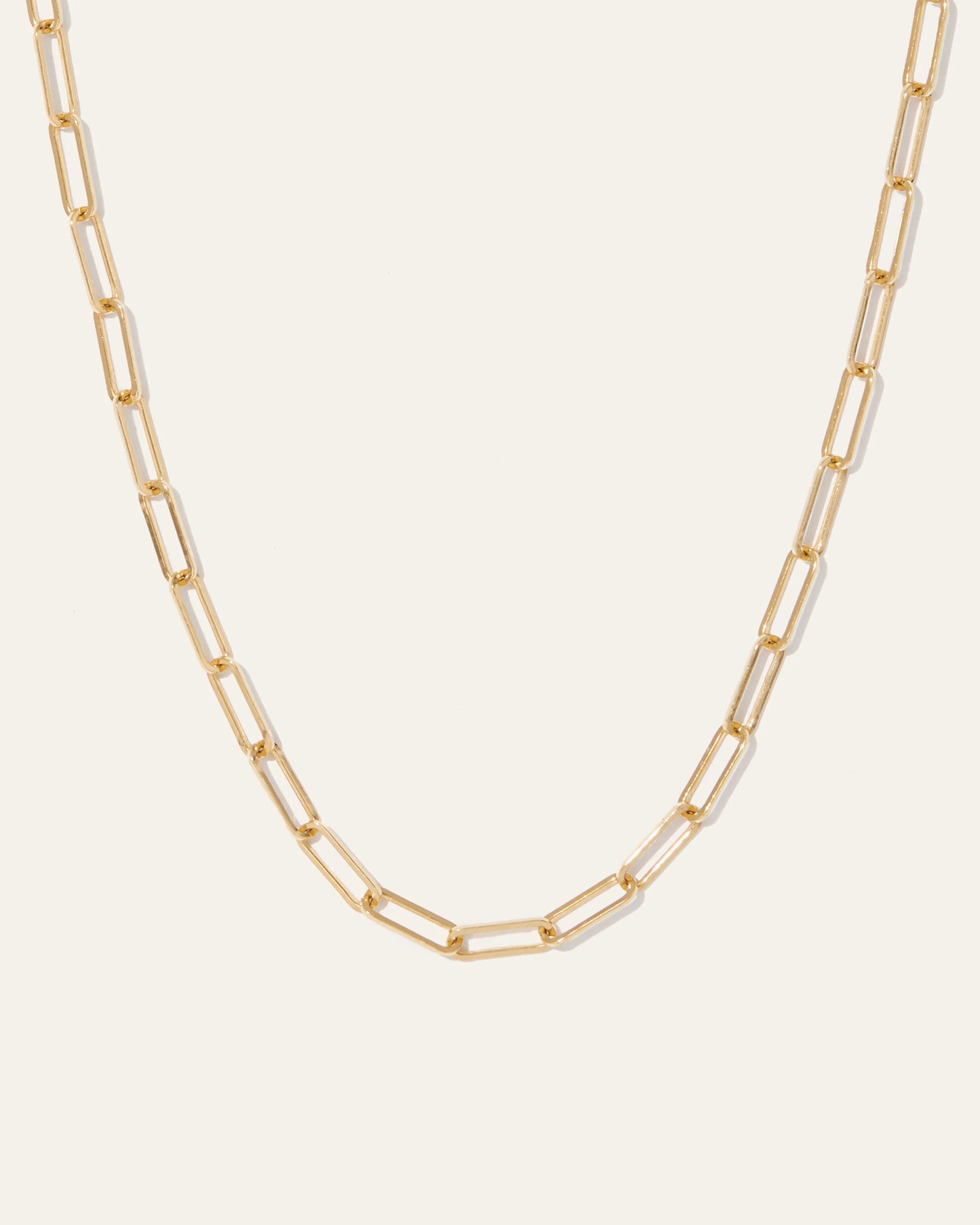 14k Gold Long Chain Link Necklace - One Size / Yellow Gold
