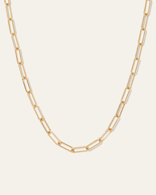 14k Gold Long Chain Link Necklace - One Size / Yellow Gold