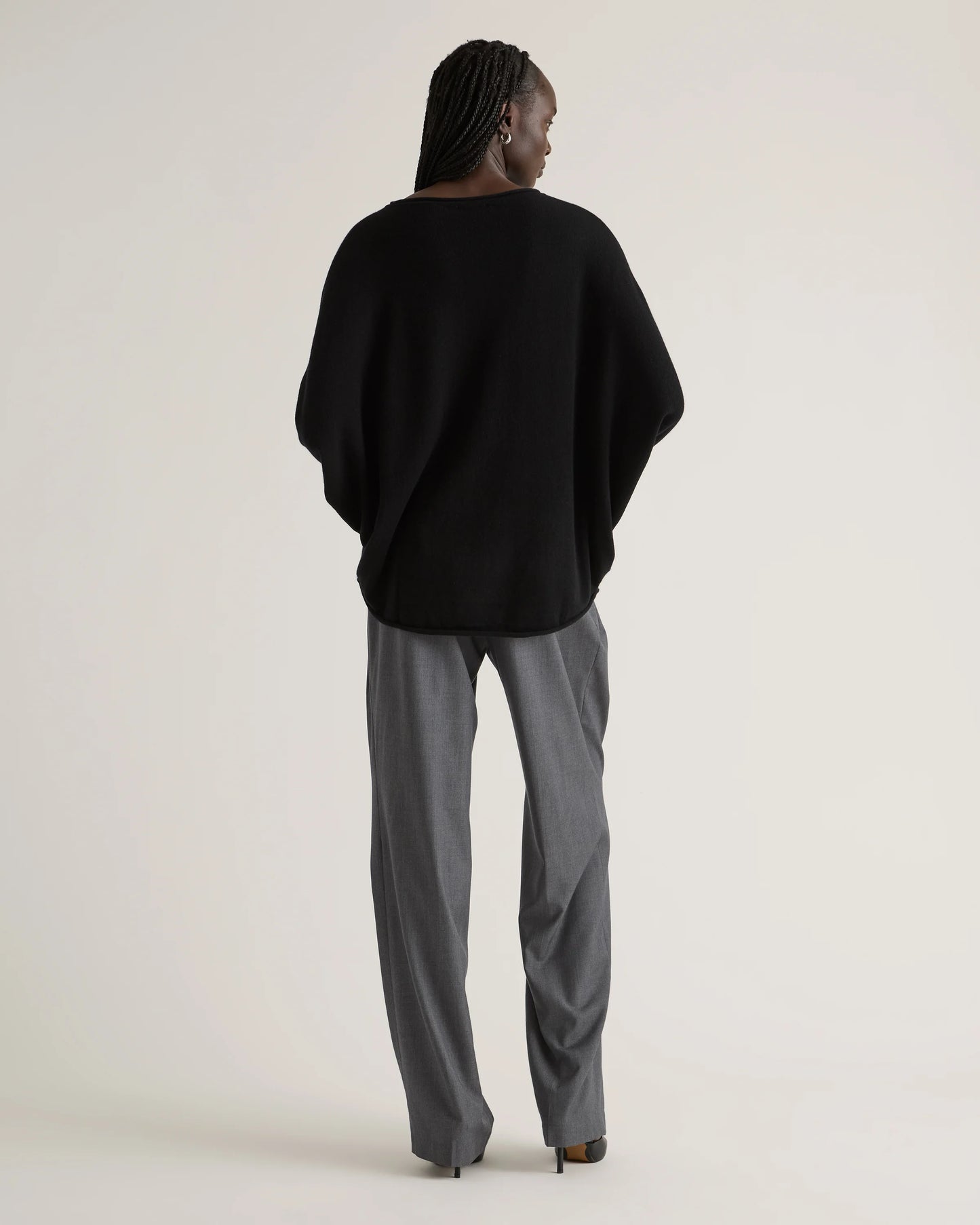 Mongolian Cashmere Batwing Sweater - S/M / Black