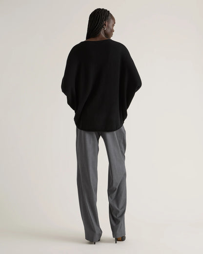 Mongolian Cashmere Batwing Sweater - S/M / Black