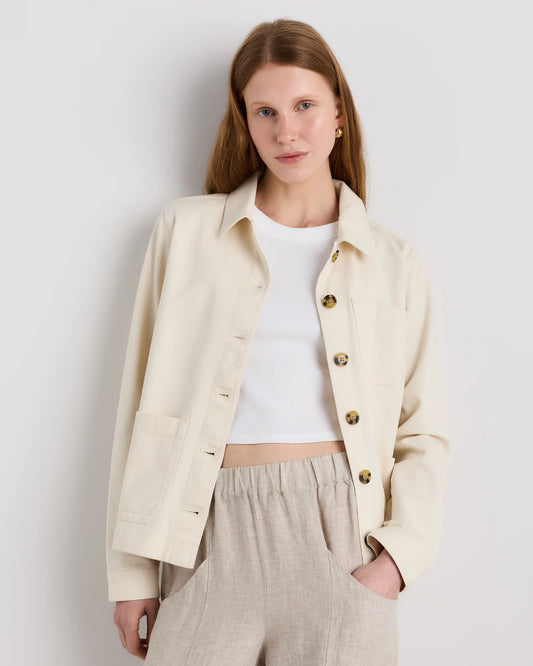 Organic Comfort Stretch Chore Jacket - XS / Vanilla