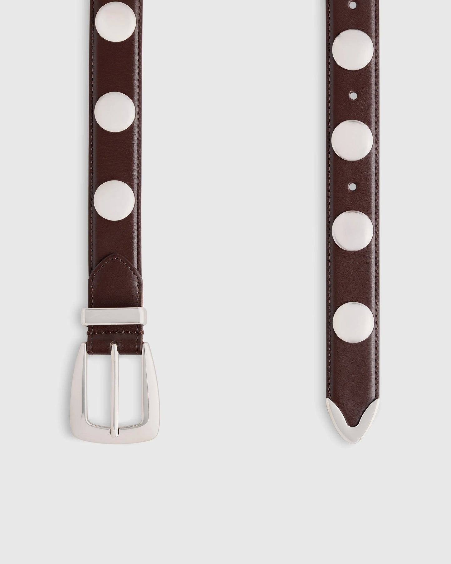 Alyssa European Leather Studded Belt - XS / Black/Silver