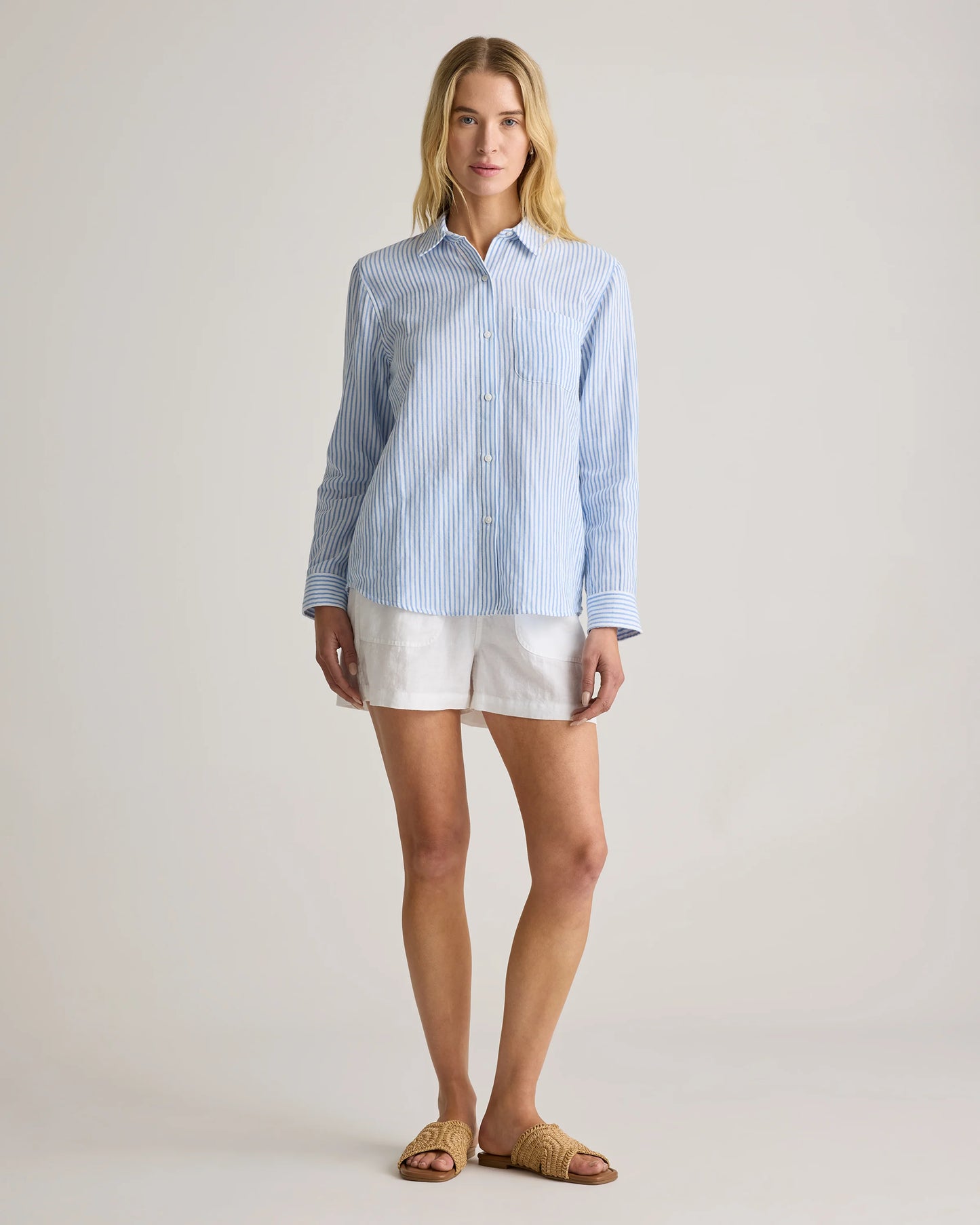100% Organic Cotton Gauze Long Sleeve Shirt - XS / Khaki Gingham