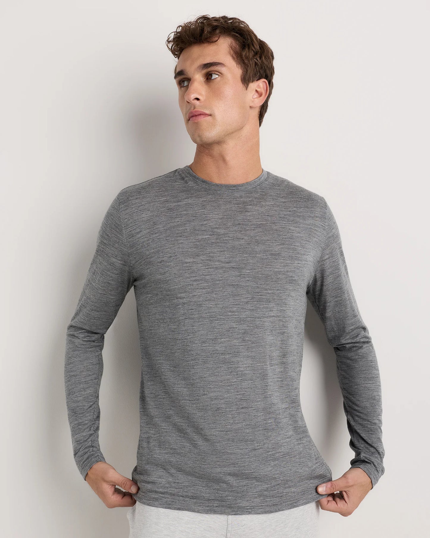100% Merino Wool All-Season Long Sleeve Base Layer Tee - XS / Off-White