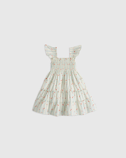 100% Organic Cotton Poplin Smocked Dress - 3-6M / Wisteria Floral