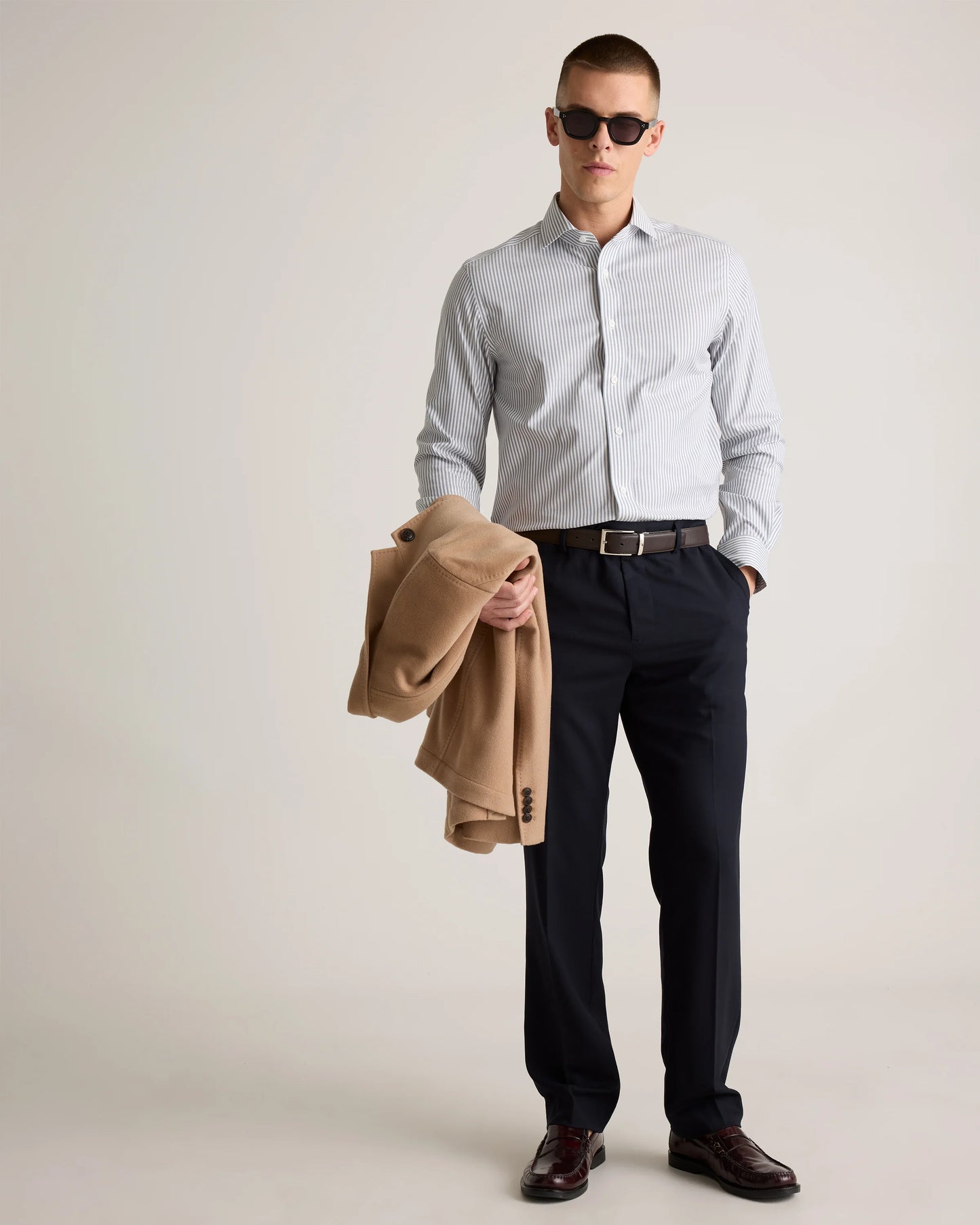 Organic Cotton Oxford Non-Iron Dress Shirt - S / Bold Black