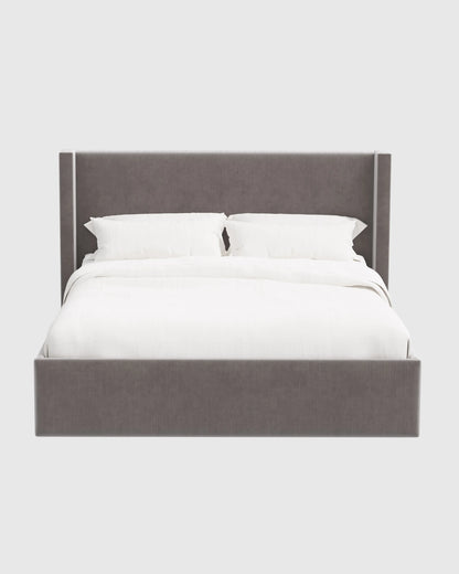 Wingback Bed in Performance Velvet - Full / Butterscotch