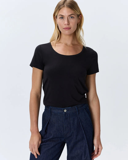 Cotton Modal Scoop Neck Tee - XS / Navy