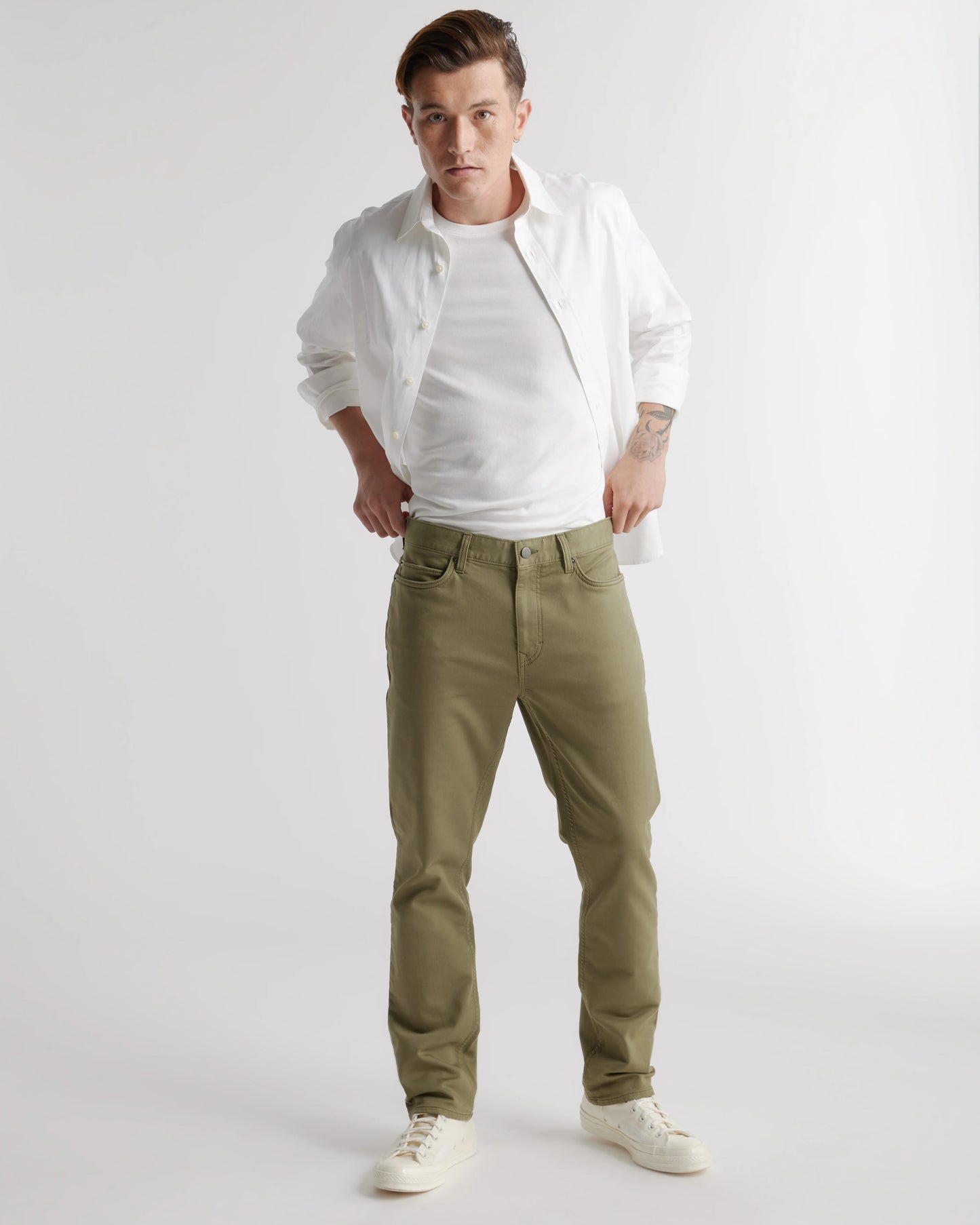 Comfort Stretch Traveler 5-Pocket Pants - Straight - 28X30 / Military Olive