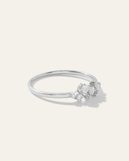 14K Gold Diamond Scatter Ring - 4 / White Gold