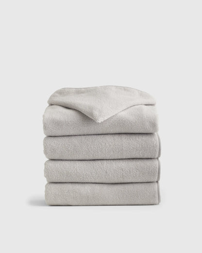Organic Turkish Cotton Kids Hooded Towel Set 4-Pack - One Size / Light Blue