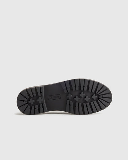 Italian Leather Lug Sole Loafer - 5 / Black