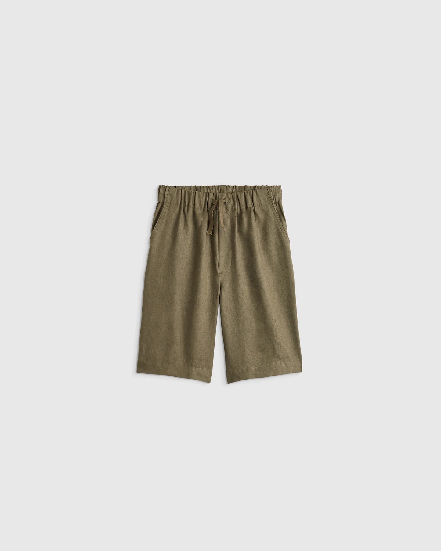 100% European Linen Pull-On Shorts - 6 / Blue Pinstripe