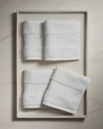 Classic Organic Turkish Cotton Washcloth (Set of 4) - One Size / White