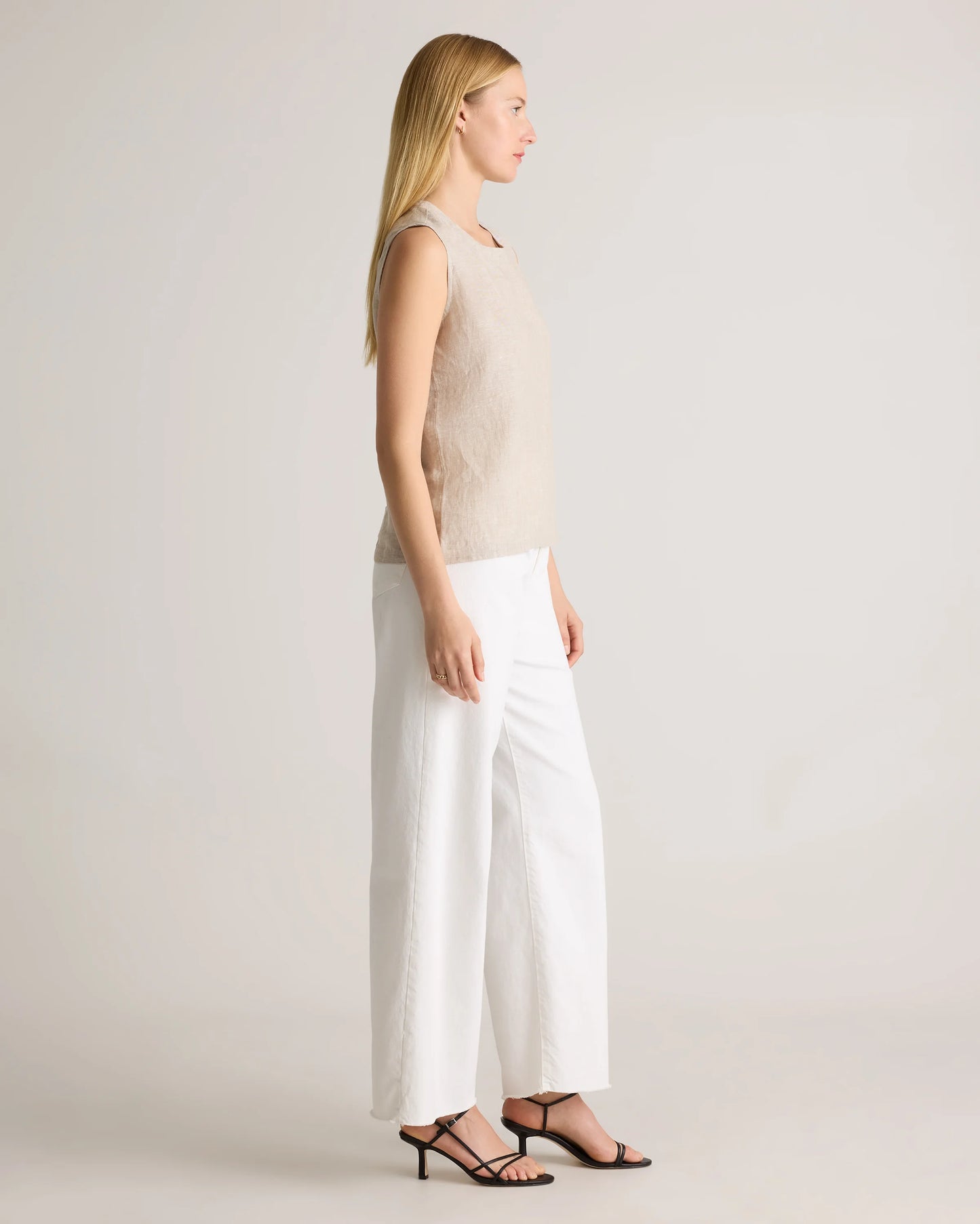 100% European Linen Tank - XS / Black