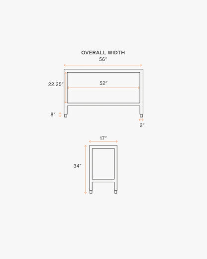 Handwoven Rattan Console Table - One Size / Natural