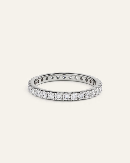 14K Gold Lab Grown Diamond Pave Eternity Band - 1ctw - 4 / Yellow Gold