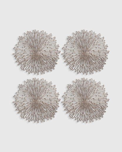 Pressed Bloom Placemats, Set of 4 by Chilewich - One Size / Champagne