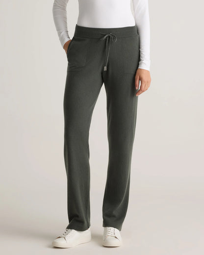 Mongolian Cashmere Straight Leg Pants - XS / Moss