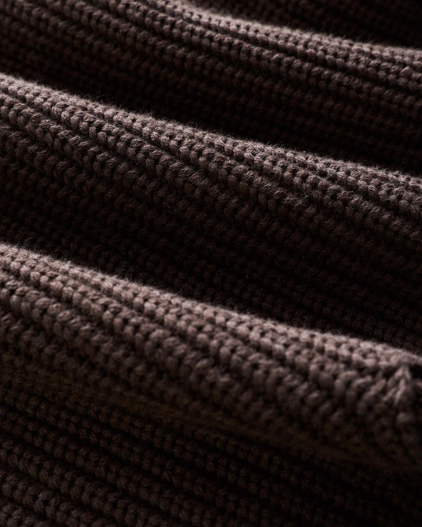 100% Organic Cotton Fisherman V-Neck Sweater - XS / Heather Brown