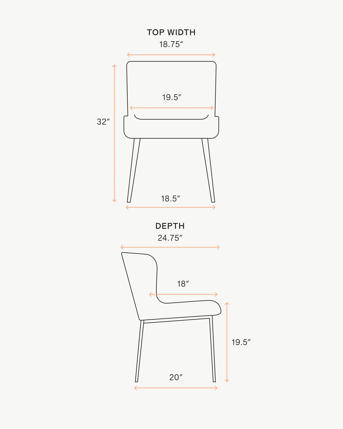 Performance Chenille Dining Chair with Powder Coated Iron Frame (Set of 2) - Set of 2 / Snow