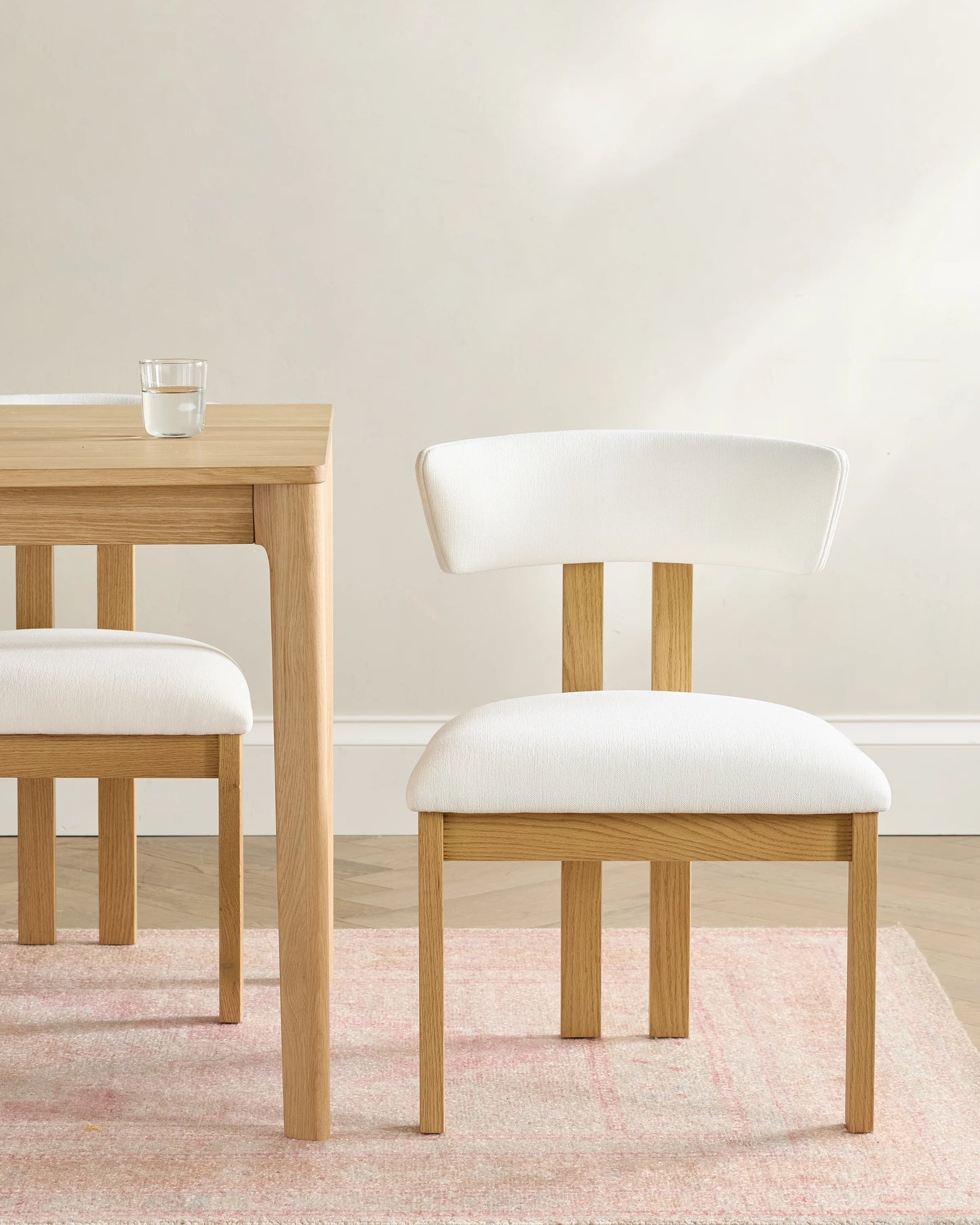 Solid Wood and Performance Fabric Dining Chair (Set of 2) - Set of 2 / Ivory/Natural