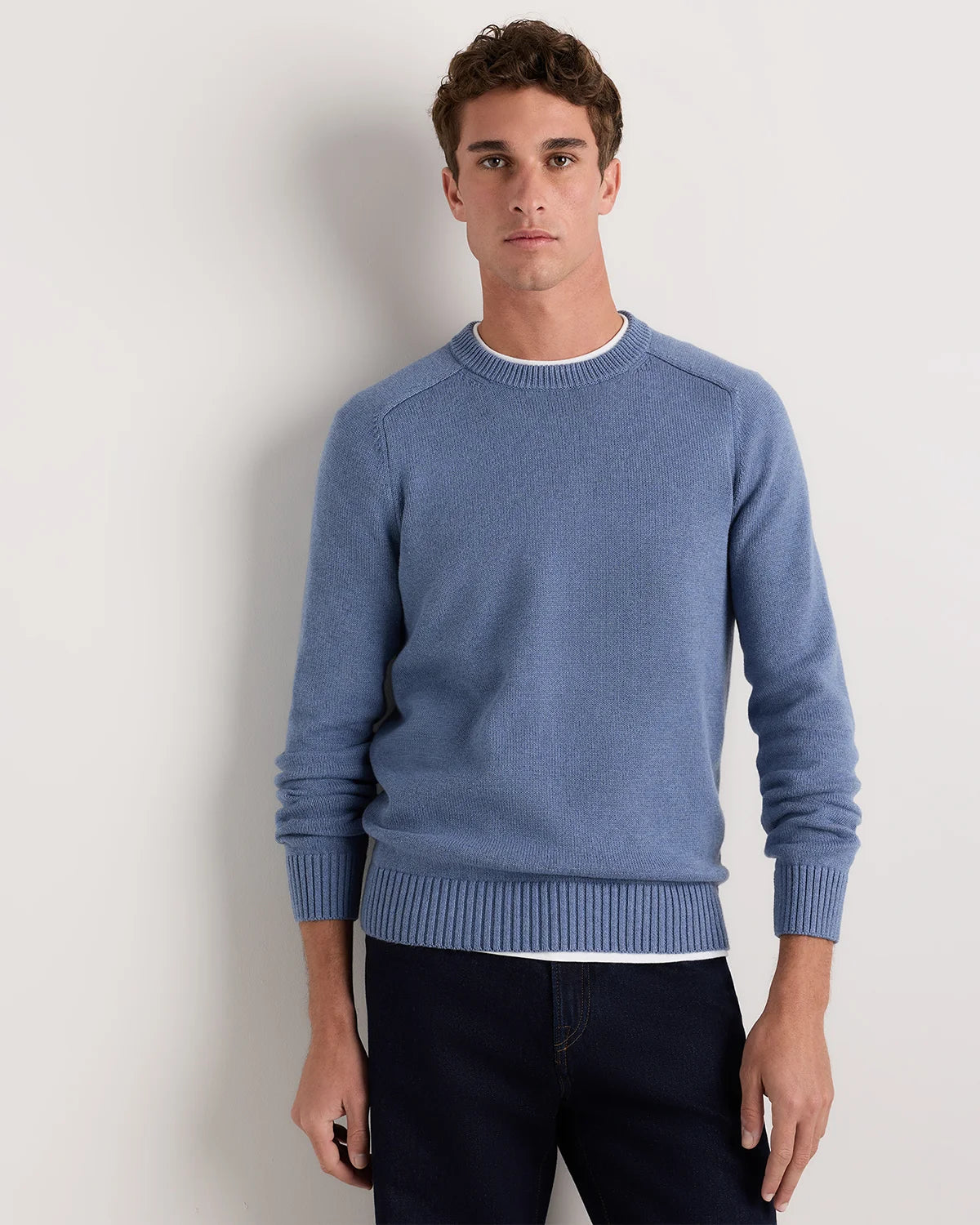 100% Organic Cotton Crewneck Sweater - S / Speckled Beige