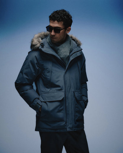 Responsible Down Hooded Parka - S / Storm Blue