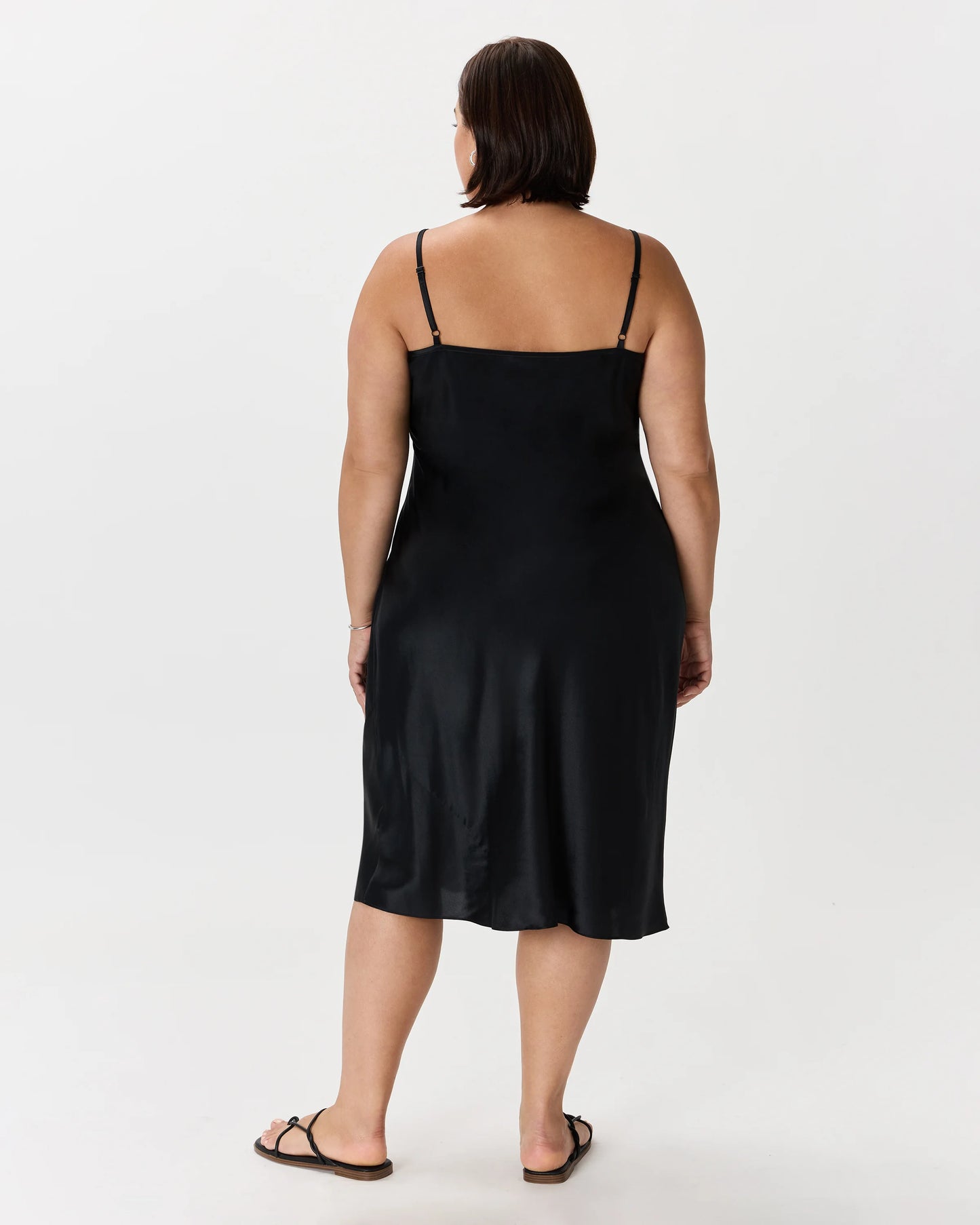 100% Washable Silk Slip Dress - 1X / Champagne