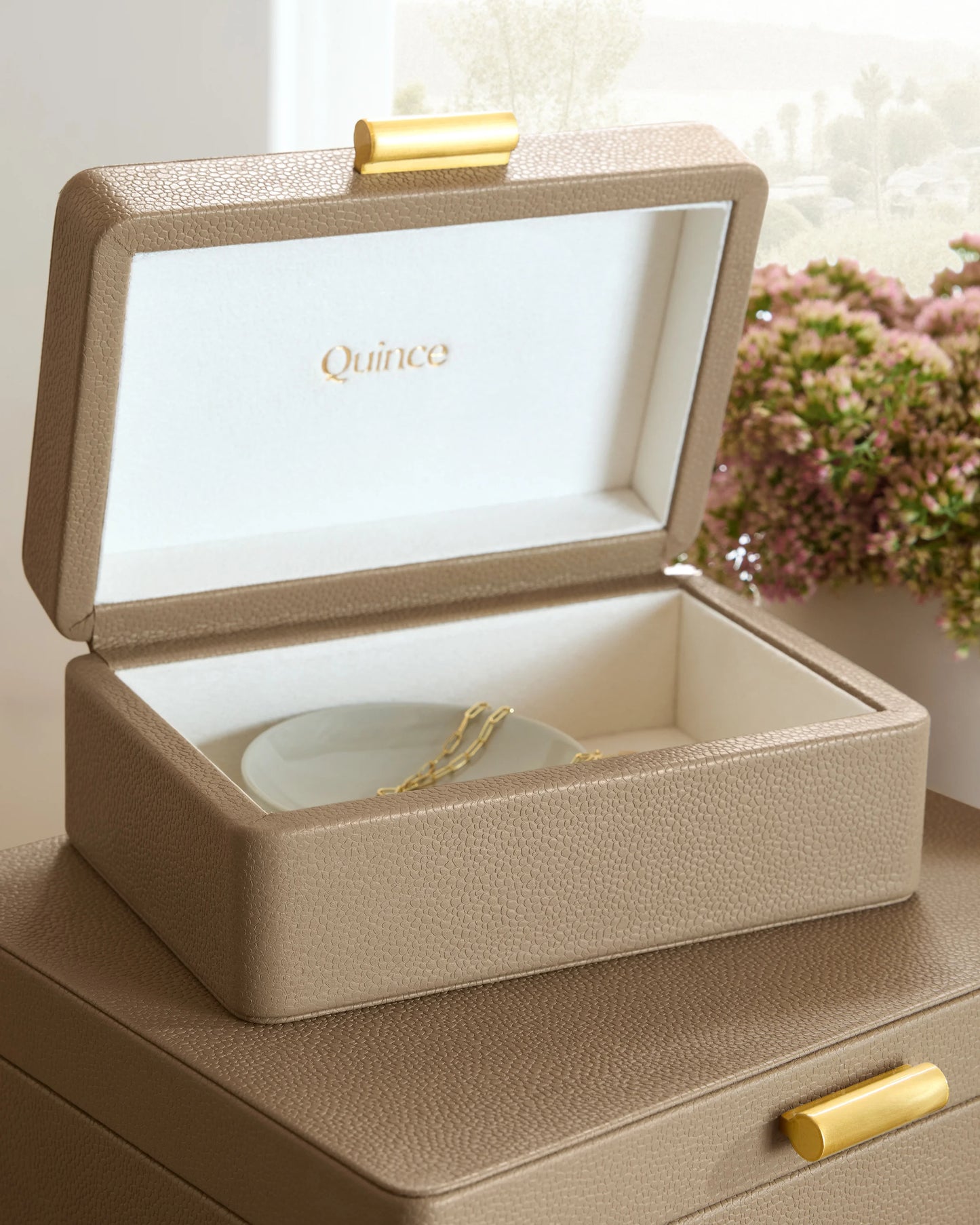 Shagreen Leather Decorative Boxes (Set of 2) - Set of 2 / Blush