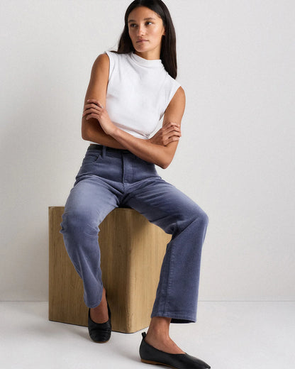 Organic Stretch Corduroy Straight Leg Pants - 0 / Espresso