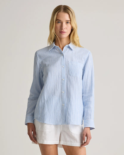100% Organic Cotton Gauze Long Sleeve Shirt - XS / Khaki Gingham