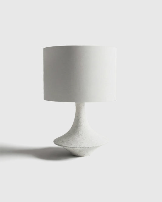 Sculptural Resin Table Lamp - One Size / Speckled White