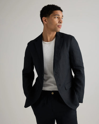100% European Linen Blazer - XS / French Blue