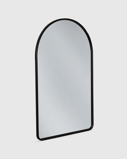 Arched Metal Framed Wall Mirror - One Size / Silver Metal Frame