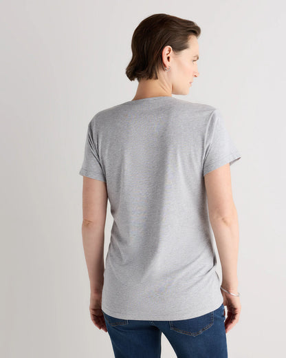 Cotton Modal Maternity Crew Neck Tee (2-pack) - XS / Black/Redwood Brown
