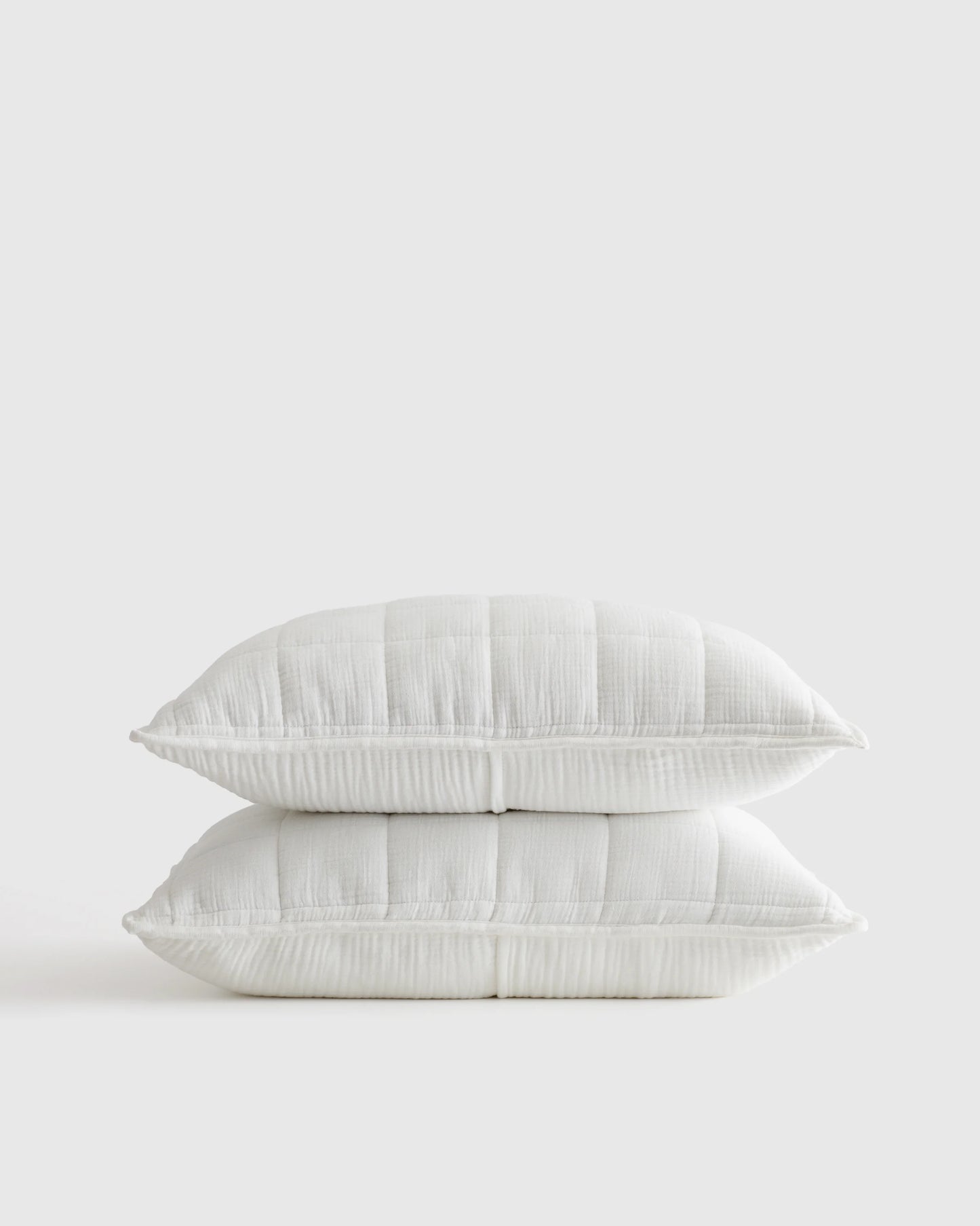 Organic Cotton Gauze Box Quilt Sham Set - Standard / Mineral