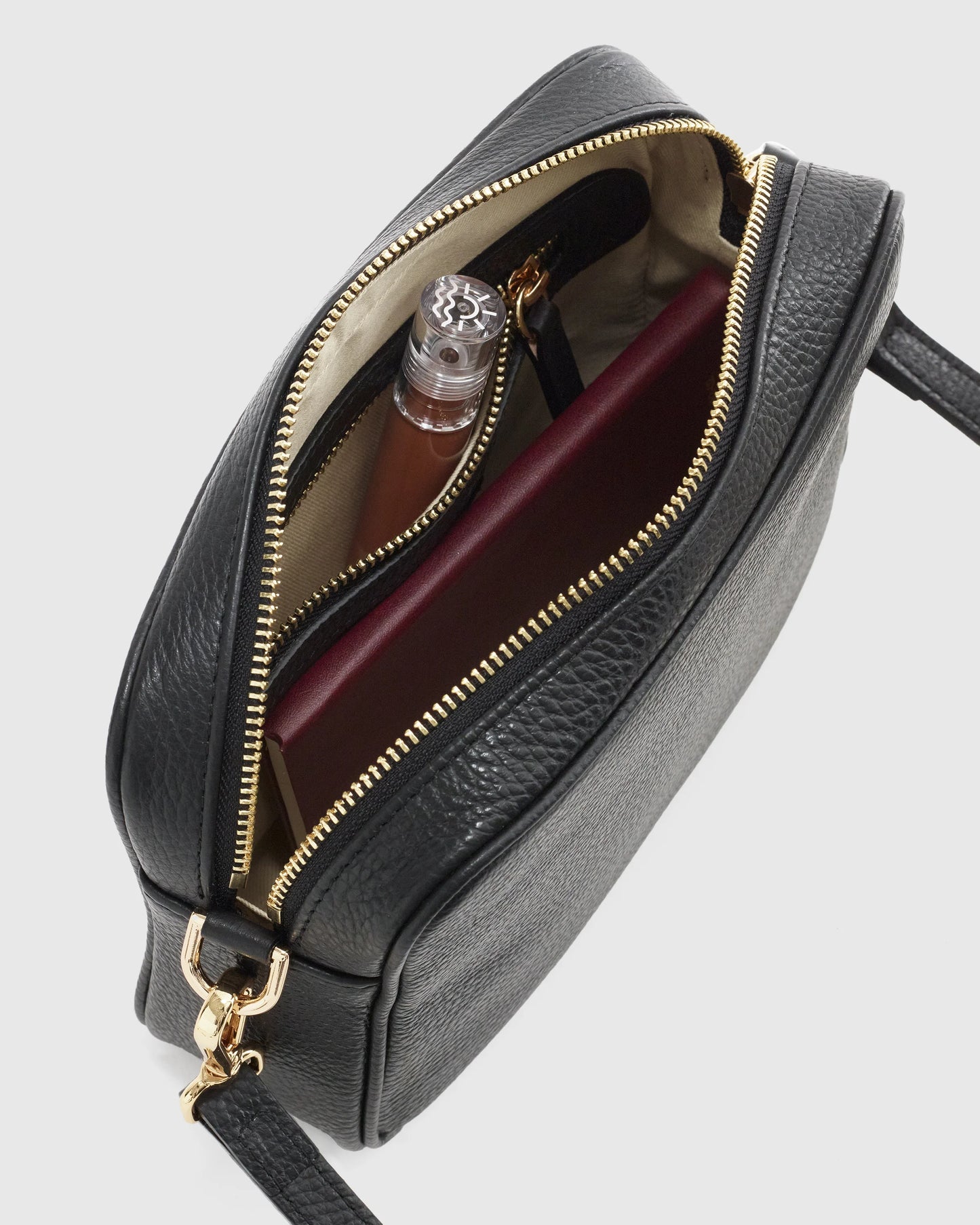 Italian Leather Crossbody Bag - One Size / Black Croco