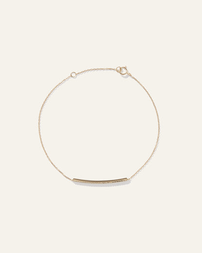 14K Gold Pave Diamond Bar Bracelet - One Size / Yellow Gold