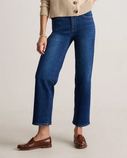 Bella Stretch Cropped Straight Jeans - 24 / Stormy Blue