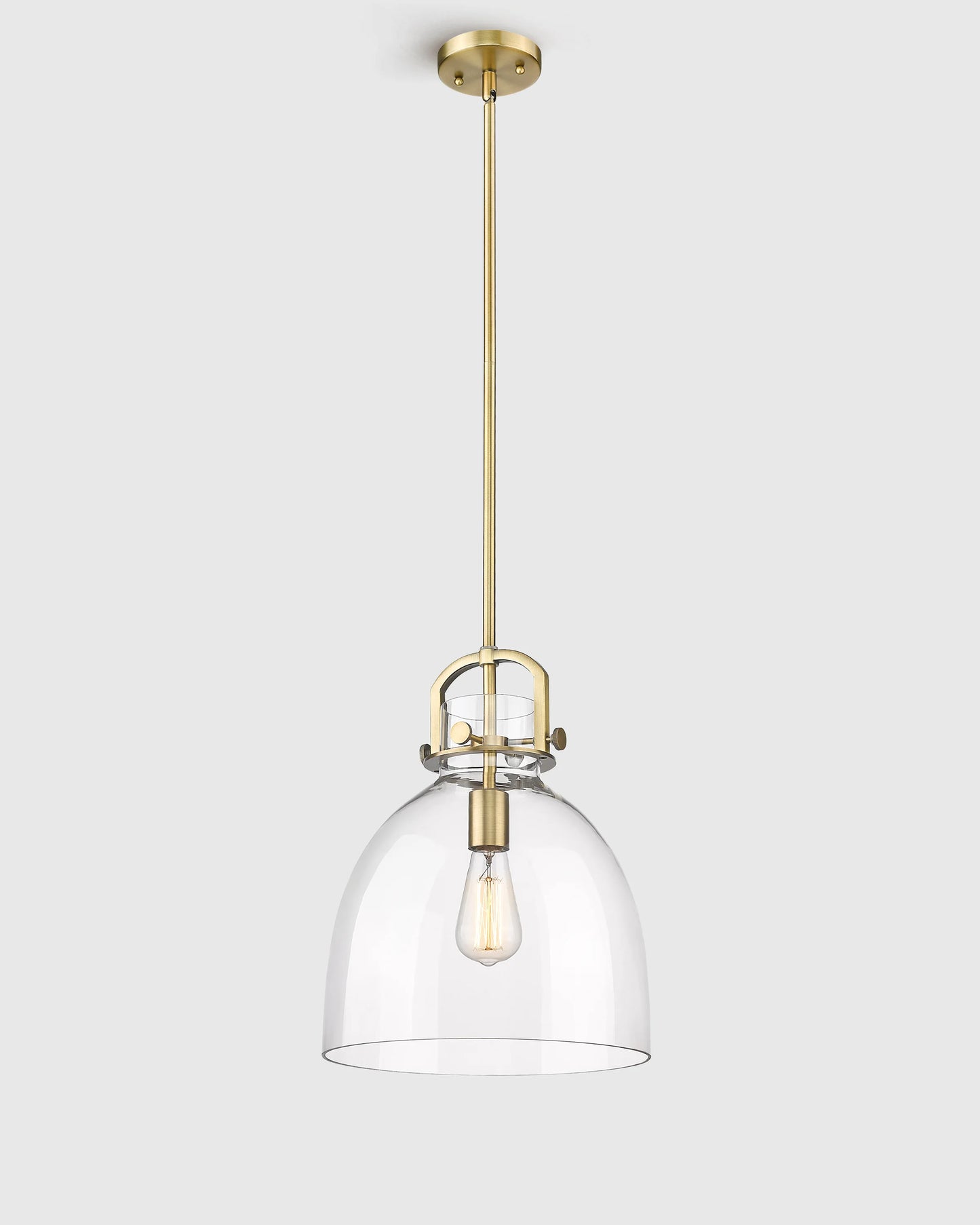 Minimalist Glass Bell Pendant Light - One Size / Brass