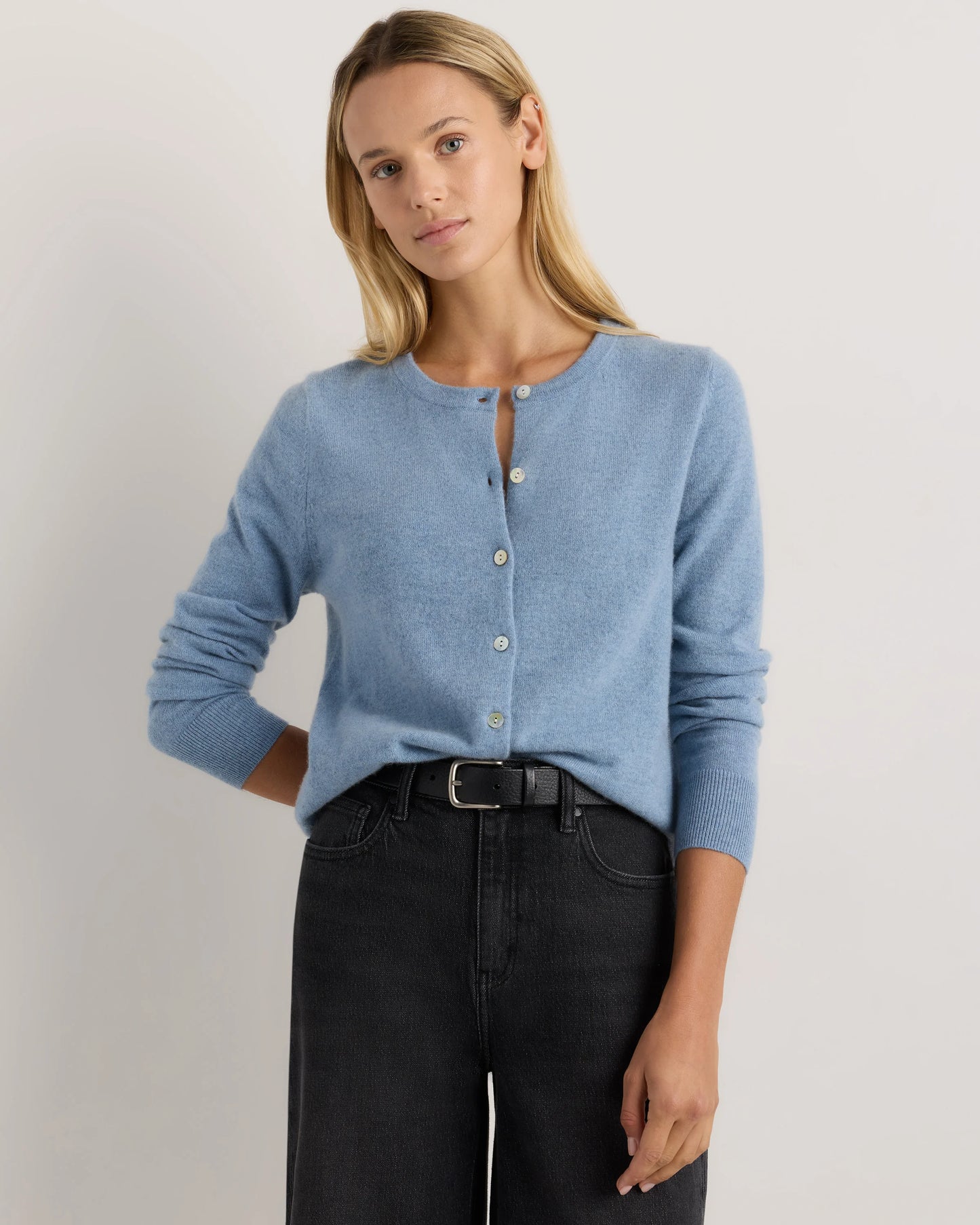Mongolian Cashmere Cardigan Sweater - XS / Black