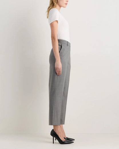 Italian Wool Slim Leg Ankle Pants - 0 / Grey Melange