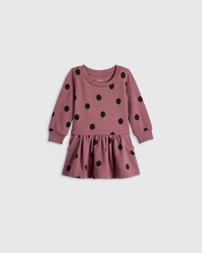 Cozy Fleece Sweatshirt Dress - 12-18M / Cherries