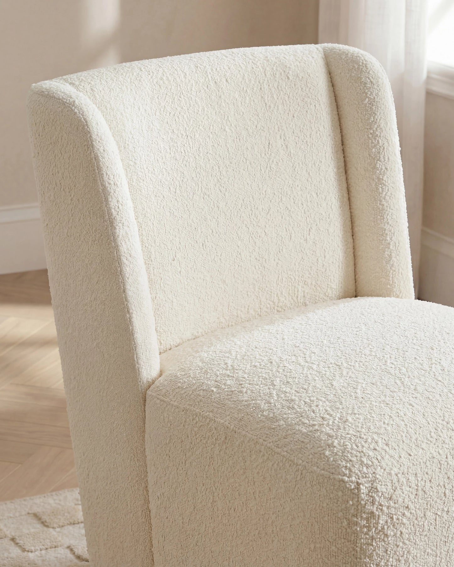 Performance Boucle Shelter Back Dining Chair - One Size / Ivory