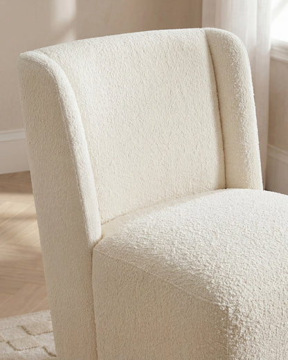 Performance Boucle Shelter Back Dining Chair - One Size / Ivory