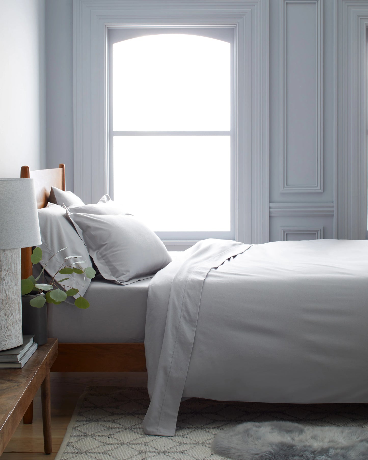 Luxury Organic Flannel Sham Set - Standard / Grey