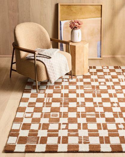 Zion Wool Rug - 5' x 8' / Rust