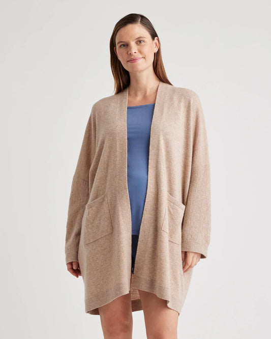 Mongolian Cashmere Maternity & Nursing Cocoon Cardigan - XS / Oatmeal